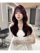 ボタン テンジン(VOTAN tenjin)&nbsp;【杉本大地】韓国ヘア/レイヤーカット/ワインレッド/天神美容室