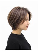 大人可愛いショートボブ　ハイライト