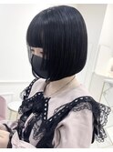 ぱっつん前髪＋ナチュラル前下がりボブ＋姫カット　＊Lilme＊