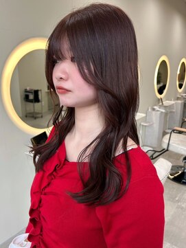 ユニバイリサ 天神大名店(uni by risa) ピンクベージュ 髪質改善 韓国風レイヤーカット ツヤ髪