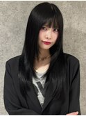 前髪カット 顔周りカット 20代 ロングレイヤー 髪質改善 韓国