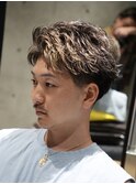 MEN'S/アップバング×毛流れショート×ハイライト