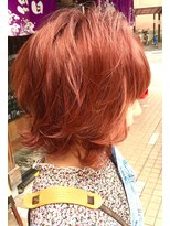 ヘアーサロン ヴィアージュ 原店(Viage) ボブウルフ　ピンクオレンジ 2019