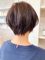 キャアリー(Caary)&nbsp;福山市美容室Caary人気 ピンクブラウンなツヤ髪ボブショート