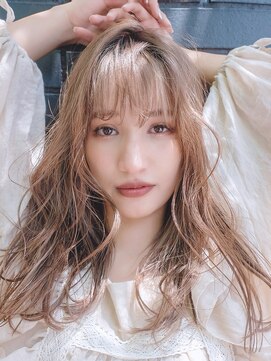 アルバム 銀座(ALBUM GINZA) 大人かわいいロングヘア_グレージュカラーボブウルフ_68562