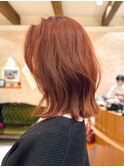モテ髪ミディアムレイヤー/レイヤーカット/オレンジ20代30代40代
