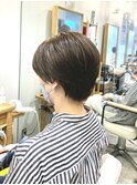 【脱白髪染めハイライト】★ナチュラルハイライト★ショートボブ