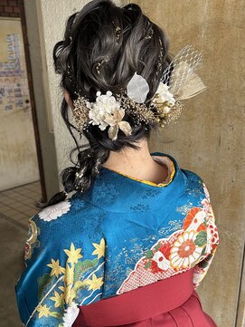 ガーデンヨコハマ(GARDEN YOKOHAMA) 成人式振袖アレンジミディアムサイドあみおろし着物前撮り冬