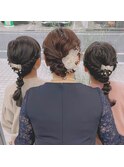 家族でヘアセット