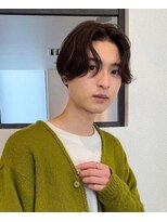 無造作メンズセンターパート×王道ニュアンスメンズパーマ