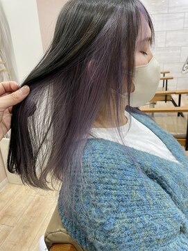 ループ(LOOP) インナーカラー /パープル/グレージュ