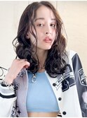 レイヤーロングワンカール姫カットシアーカラーセミディ