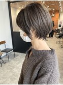 似合わせ小顔カット耳掛けショートボブ