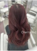 秋冬人気 チェリーレッド ワインレッド 暖色カラー ワンホンヘア