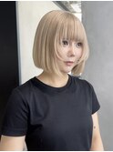 ハイトーン顔まわりカットホワイトベージュ