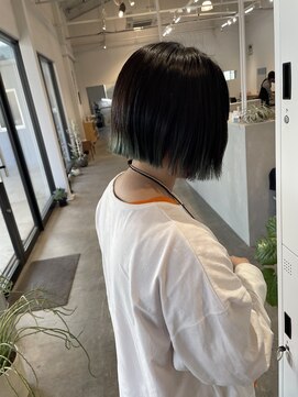 コクウ(COCU) 裾カラー　グリーン　カーキ