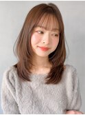 くせ毛風カール薄めバングくびれヘアモテ髪うるツヤうる艶髪
