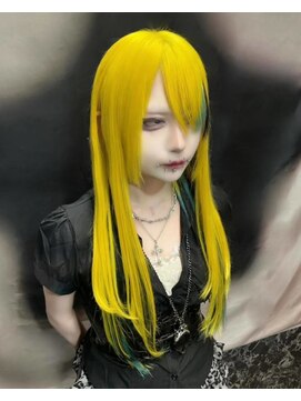 エルシャドール(EL-SHADDOLL) yellow/シールエクステ長さ出し/黒、水色インナー