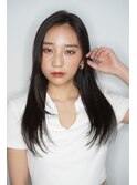 暗髪/レイヤーカット/長めバング