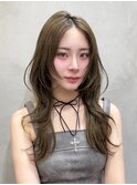 オリーブグレージュハッシュカットザクザクレイヤー