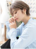 大人美人グレーベージュミニボブウルフカットh4大宮20代30代40代