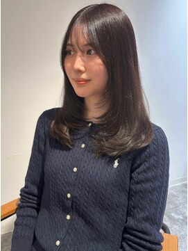 オリーブグレー/髪質改善カラー/ミディアムレイヤー/奈良橿原