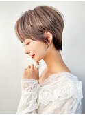 丸みショート×小顔魅せカット