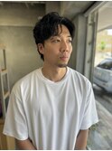 men's short spiral perm