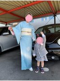 ご家族の伏し目に区切りの和装
