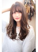 【重山】フェザーロングボルドーワンレンヴェールウェーブ3040代
