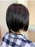 暗髪★スタイリング簡単♪小顔見せ☆丸みショート