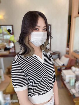 ヘアメイク ミチ 富田店(HAIRMAKE MICHI) 【MICHI 富田店　古作蓮】インナーカラー　バニラベージュ