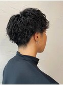 ツイストスパイラルパーマ マッシュショート 束感 爽やか