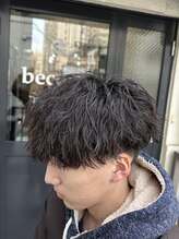 ビカムメンズヘアー 栄店(become men's hair) 【緩めツイストスパイラルパーマ×マッシュ】名古屋/栄/メンズ