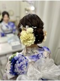 華やか浴衣アップヘアセット