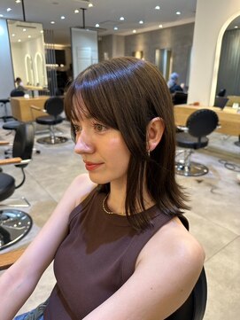 ジーナ 渋谷本店(Zina) 髪質改善*チョコラブラウン耳掛けボブ*美髪【Zina宮益坂】