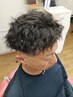 【デザインパーマ】メンズカット＋シャンプー+シェービング　眉カット付