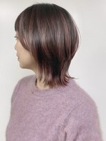 モリオフロムロンドン 原宿本店(morio from London) 【morio原宿】大人　ウルフ　ハイライトカラー　ピンクブラウン