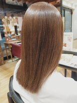 フレンズ 山鼻店(friend's)&nbsp;髪質改善セミロングミディアムブラウンストレートパーマ