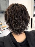 サーフカールマッシュウルフミディアムパーマスパイラル