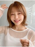 前髪 外ハネボブ 小顔 クラゲヘアー オリーブグレー"