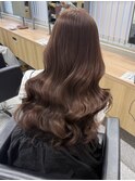 ミルクティーブロンドダークブルーデジタルパーマ原宿
