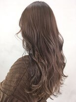 グレージュロング_ネイビーカラーフレンチボブ_ba252541