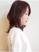 上品女性の為のレイヤーセミロング/アースカラー