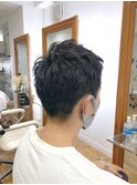 MEN'S HAIR センターパート ツイストスパイラル コンマヘア