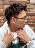 アップバングショートパーマ