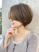 サン 白金台(SUN)&nbsp;前髪長めの毛流れ丸みショートボブ白金目黒