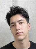 仏陀パーマスパイラル刈り上げセンターパート