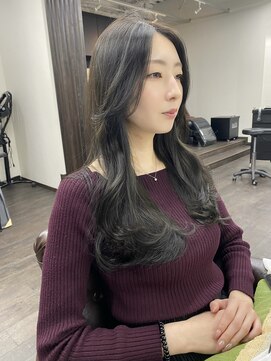 ヘアーサロン アウラ(hair salon aura) 【aura】大人韓国ヘア/顔まわりレイヤー/ラベンダーグレージュ