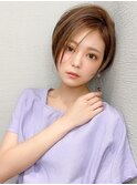 LallYou　錦糸町　ココアブラウン抜け感ヘアひし形シルエット